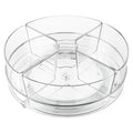 Slow Slog 9 inch Rotating Lazy Susan Organizer with 4 Removable Bins, Multi-Functional Turntable Storage for Fridge Kitchen Cabinet Vanity