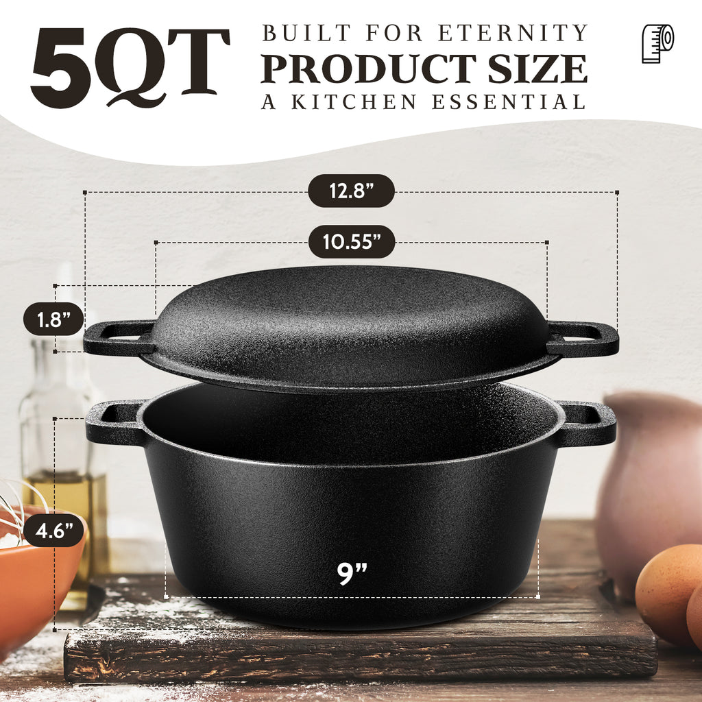Dutch Oven for Sourdough Bread Baking and Supplies incl. Banneton, Bread Sling, Lame, Dough Whisk, Cast Iron Pot Set