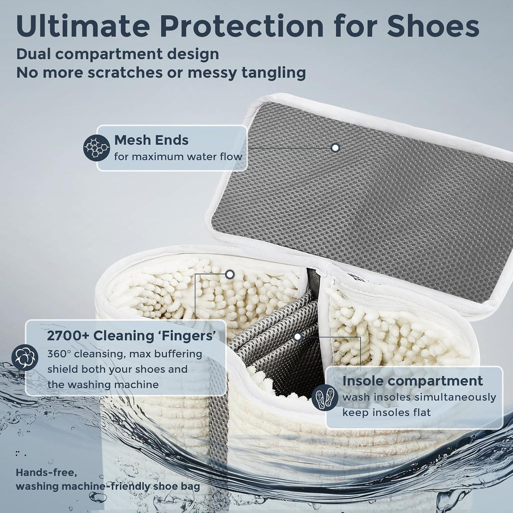 Shoe Washing Machine Bag for Sneaker Cleaning Laundry Shoe Bag, Beige