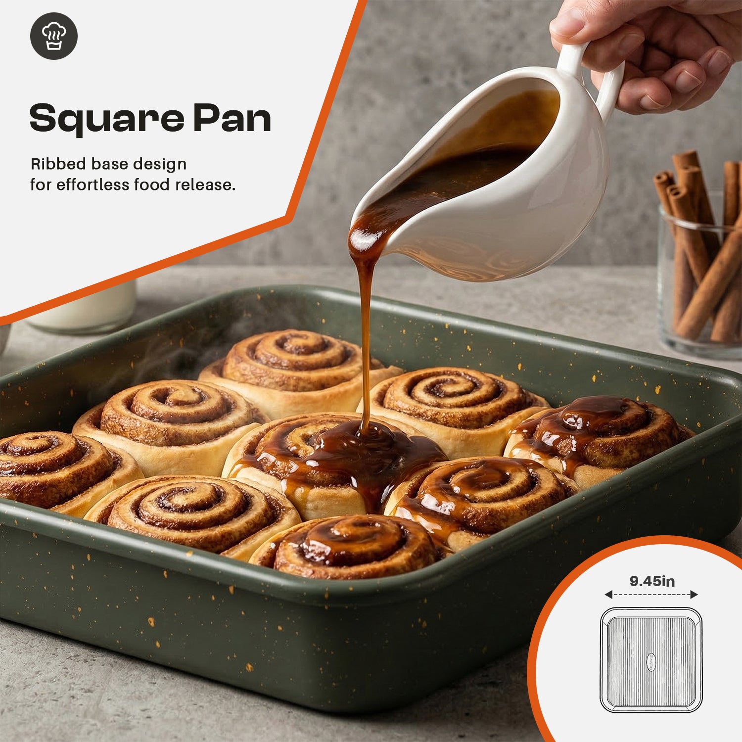 9pc Nonstick Ceramic Carbon Steel Bakeware Set, Stackable Oven Safe Baking Pans with Cooling Rack, Muffin & Cookie Sheet, Green