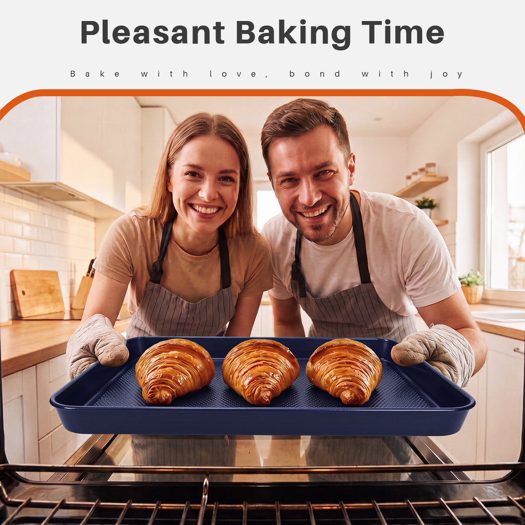 9-Piece Nonstick Bakeware Set, Stackable Oven Pan Set, Baking Pans Set | Includes Baking Sheet, Muffin Pan, Cake Pan, Square Pan, Loaf Pan, Cookie Sheet & Cooling Rack ，Black